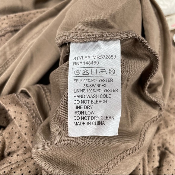 Free People Movement Tan Brown Faux Suede Sleeveless Romper Small NWT - Picture 6 of 10